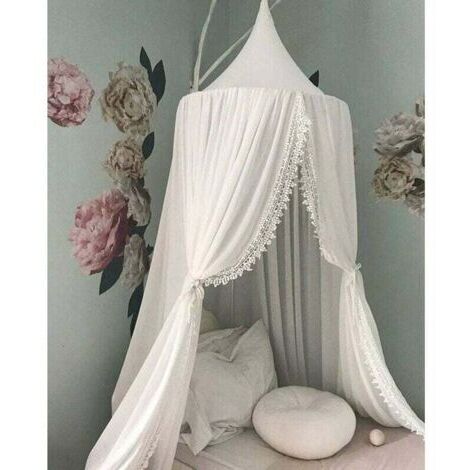 Ciel de lit bébé 60 cm en coton – Moustiquaire dôme décorative – Espace de jeu magique pour enfants – Protection contre les insectes