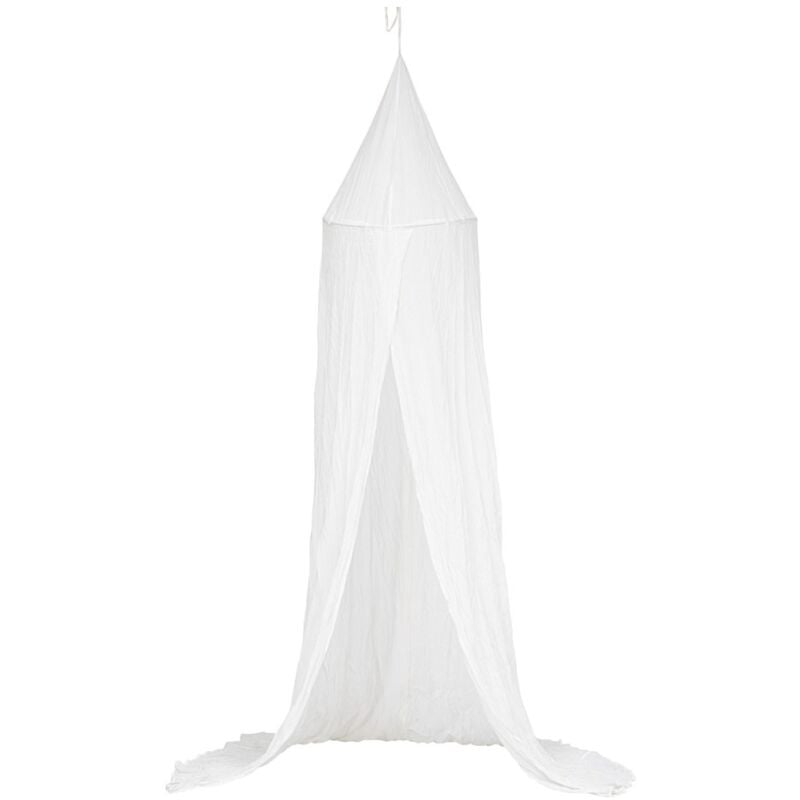 Ciel de lit double gaze de coton blanc