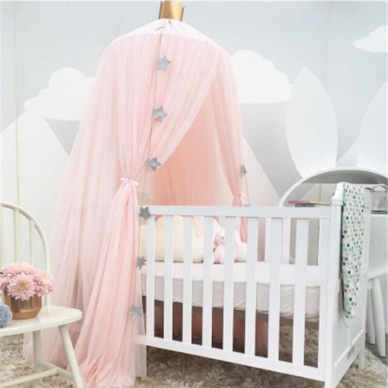 Ciel de lit Enfant Décoration de Chambre D'enfant en Forme de dôme, Fille Garçon Maison de Jeux, Moustiquaire pour lit Enfants (Rose)-Fei Yu