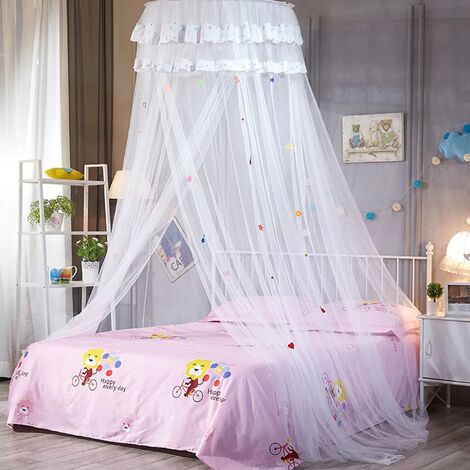 Ciel de lit pour enfant Pompons Structure en métal, ciel de lit pour lit  bébé, ciel de lit pour chambre d'enfant, ciel de lit en tulle -  France