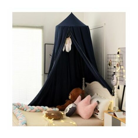 Ciel de lit pour chambre à coucher Dôme rond pour décoration de chambre de bébé 250 cm Bleu foncé