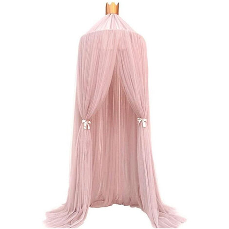 Ciel de lit princesse avec dentelle, moustiquaire pour enfant, rond, dôme, tente de jeu, décoration à suspendre pour bébé enfant, intérieur et extérieur