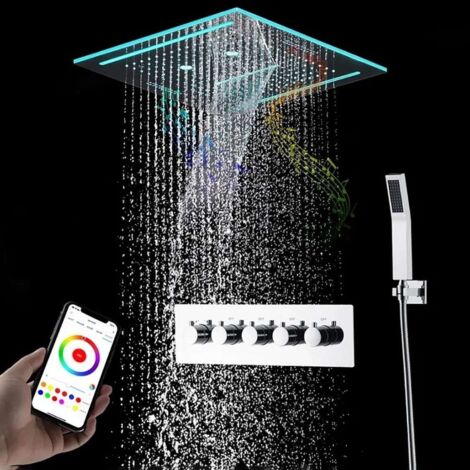 Ciel de pluie connecté led chrome, Kingston