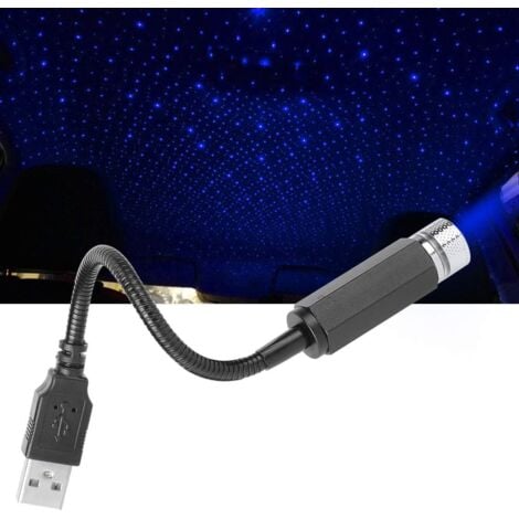 Ciel Etoile Voiture, Éclairage Intérieur de Voiture USB Lumières Ambiance LED Toit Atmosphère Lumière pour Toit Voiture (Bleu Violet Clair)