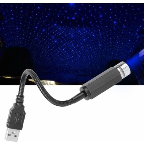 Ciel Etoile Voiture, Éclairage Intérieur de Voiture USB Lumières Ambiance LED Toit Atmosphère Lumière pour Toit Voiture (Bleu Violet Clair)