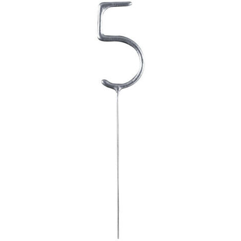 Cierges magiques argentés numéro 5, 17 cm
