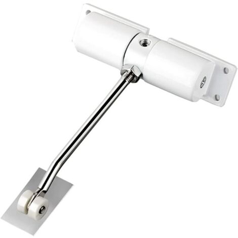 Cierrapuertas automático, ajustable, de aleación de zinc, con cierre automático para salón o tienda, soporta hasta 40 kg, color blanco.