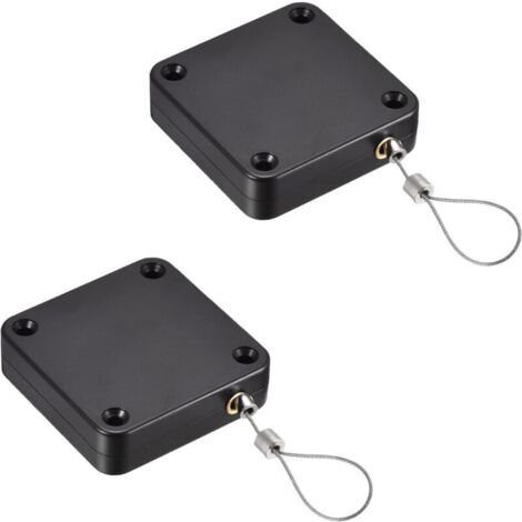 Cierrapuertas automático , con sensor automático negro, sin necesidad de taladrar, con cordón, cierra automáticamente la mayoría de las puertas, paquete de 2