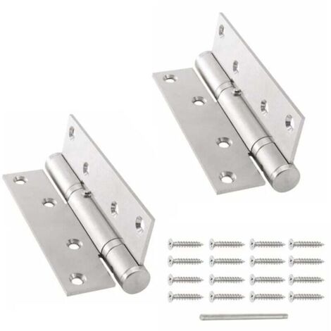 Cierrapuertas automático con tope (paquete de 2), plateado, con bisagra de resorte ajustable y arranque suave, para uso comercial y privado.
