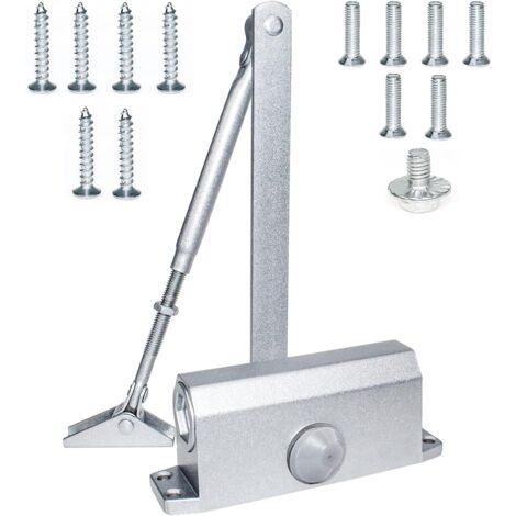 Cierrapuertas automático hidráulico con resorte ajustable, brazo de compás, ideal para el hogar, tienda y oficina, para puertas de hasta 100 cm.