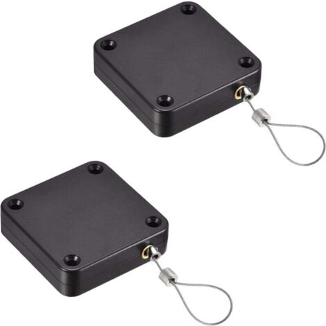 Cierrapuertas automático, paquete de 2, negro, con sensor, sin taladros, con cordón, cierra automáticamente la mayoría de las puertas.