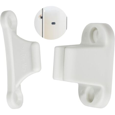 Cierre de Puerta para Caravana Blanca, 35 mm y 48 mm de espacio entre agujeros, Soporte de Puerta para la Solapa de Servicio y Puerta de Almacenamiento, Caravana Captura Puerta, Accesorios