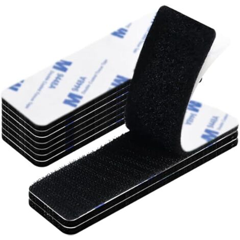 Cierre de velcro rectangular autoadhesivo, extrafuerte, para el hogar, la oficina, el coche o la escuela (3 x 10 cm).