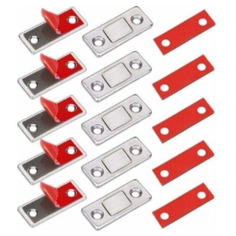 Alovez - Cierre magnético para puerta de armario Jiayi, 5 piezas, cierres magnéticos muy finos para pegar en muebles, cierre adhesivo con imán,