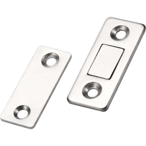 Cierre magnético para puerta de gabinete KZQ Jiayi, paquete de 2, cierre magnético ultrafino de metal, cierre adhesivo magnético, imán fuerte para puertas corredizas, cajones, gabinetes de ventana.