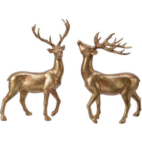 Ciervo en poliresina oro 9,5x18,4x26,1 cm