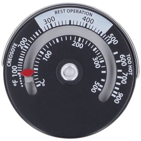 Cikonielf jauge de thermomètre de poêle Thermomètre de poêle magnétique 0-500℃ Cadran en alliage d'aluminium Jauge de