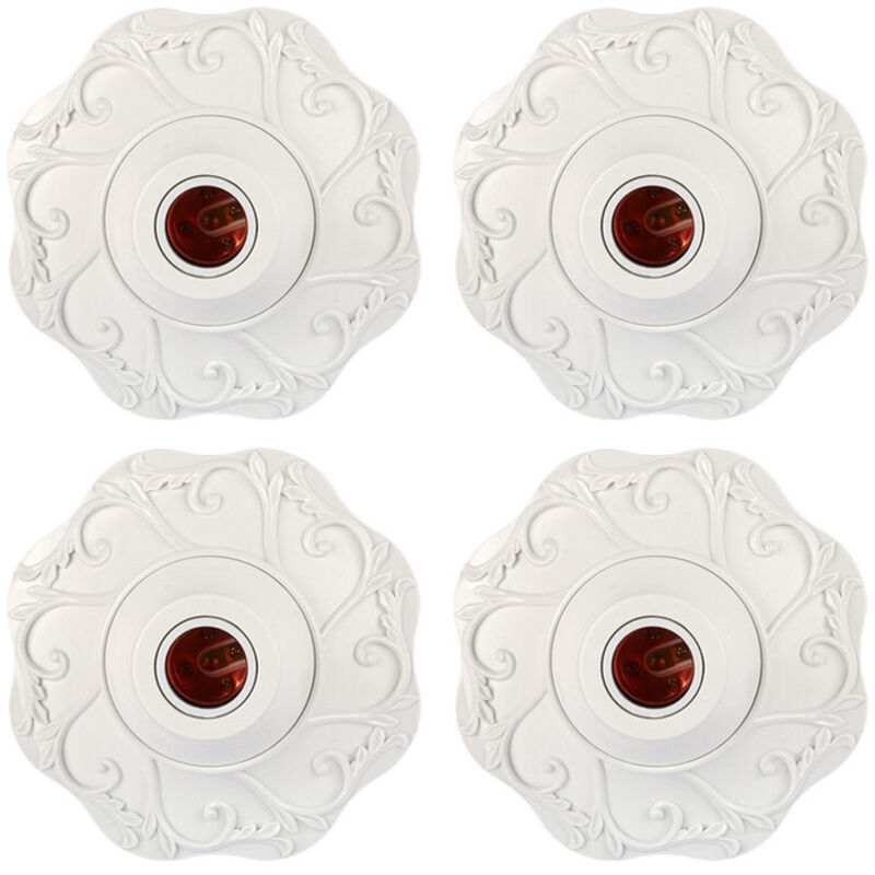 CILIA Lot de 4 Douille E27 Plafond et Mur Douille Ampoule en Saillie Douille E27 à Visser pour Lampe LED Idéal Douille de Chantier, Garage, Cave (