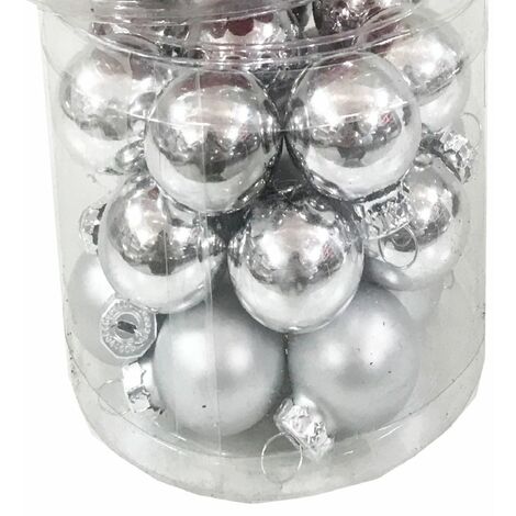 CILINDRO 24 SFERE VETRO ARGENTO D.25 MM MET/MATT