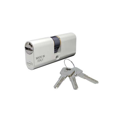 Cilindro A Infilare Ovale In  Alluminio Con Chiave Piatta 2140 - mm.60 centrato (30x30) (2140/04L)