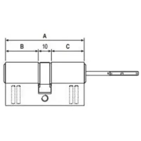 CILINDRO AGB SCUDO 5000PS NORMALE E FRIZIONATO CON 5 CHIAVI PUNZONATE  LUNGHEZZA 85 mm ( 50-10-25 ) - FRIZIONATO
