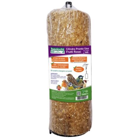 Cilindro Bavicchi Frutti di Bosco 440GR BIRDFEEDING Uccelli Selvatici Appendere