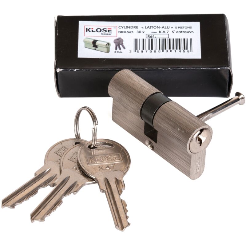 

Cilindro Chantier KLOSE besser de Aluminio-Latón con leva | 30x10mm