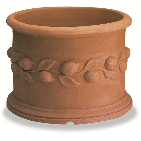 Vaso grande in terracotta realizzato a mano, 90 cm, assolutamente antigelo,  per giardino e terrazza, ibisco