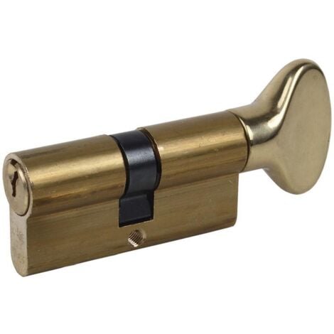 cilindro con pomo de latón 30/40 - leva larga - llaves iguales aaa