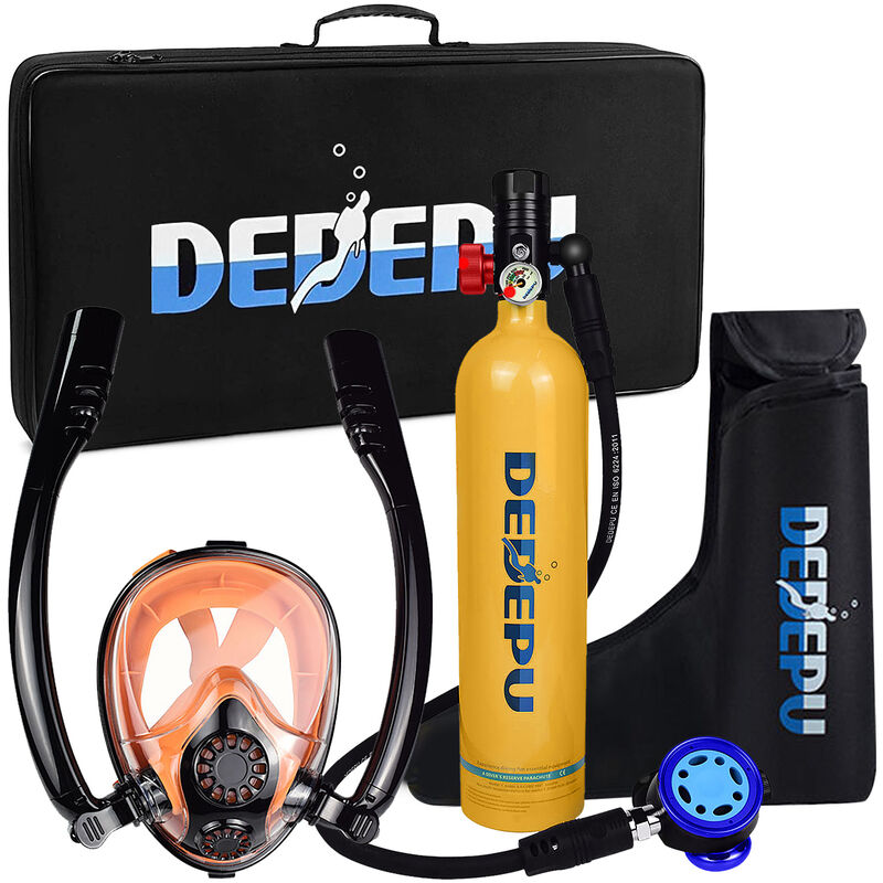 

Cilindro de aire de 1L, cilindro de oxigeno, capacidad de 20 minutos, dispositivo de respiracion submarina con oxigeno para buceo,Amarillo, Modelo B