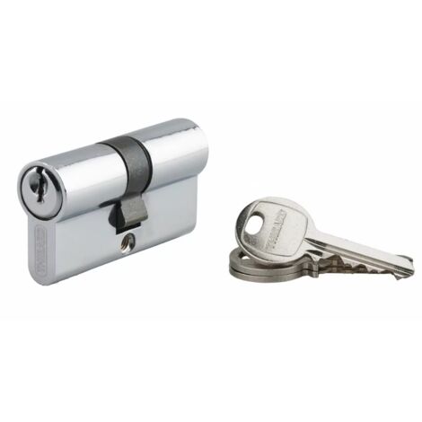 Cilindro de cerradura niquelado con llave dentada Ecopro - 30 x 30 - Variado - THIRARD - 00007258