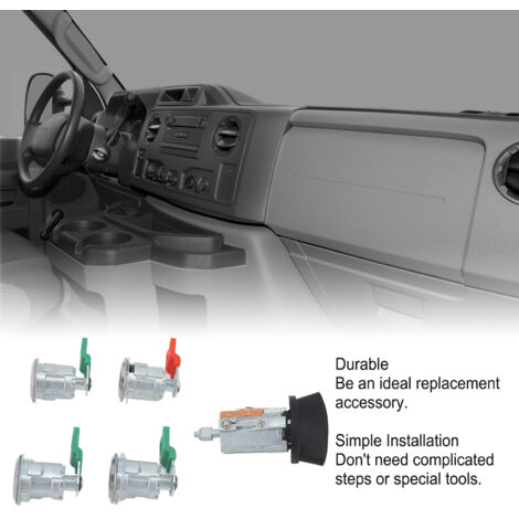 Cilindro de contacto de encendido 703369 con 4 cerraduras de puerta y 2 llaves para Ford Econoline E-150 E-250 E-350