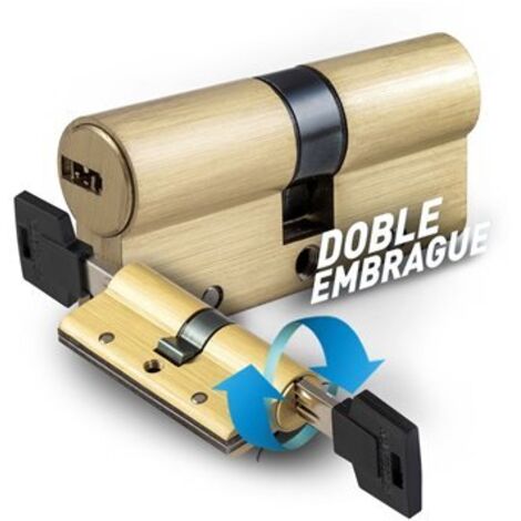 Cilindro de seguridad "R15" 35x35mm con sistema de 10 pistones de doble embrague fabricado en latón (incluye 5 llaves)