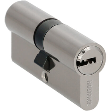 Cilindro di sicurezza Wolfpack 35x35 mm. Camma lunga nichelata con 5 chiavi
