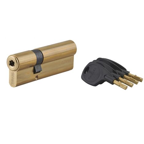 Cilindro europeo a doppia entrata Surveyor, 31x66mm, ottone, antisfilamento, 4 chiavi - THIRARD