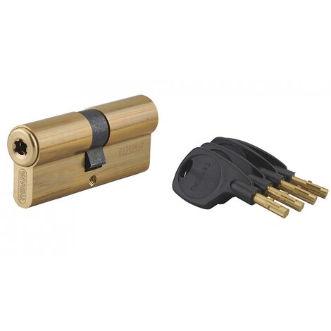 Cilindro europeo a doppia entrata Surveyor, 36x36mm, ottone, antisfilamento, 4 chiavi - THIRARD