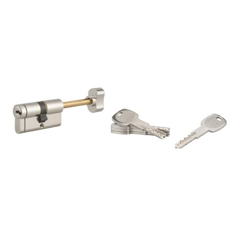 Cilindro europeo pomolo codolo regolabile Transit 1 30Bx30, Nichel, 4 chiavi +1 cantiere - THIRARD