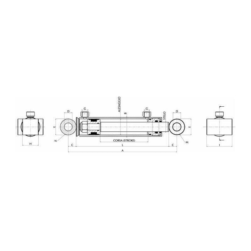 Image of AMA - Cilindro idraulico 040X020X0050 con boccole 82412