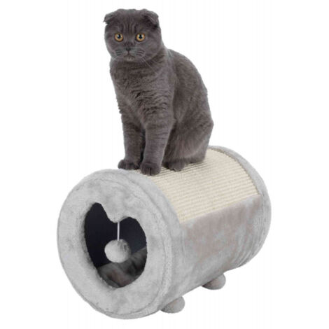 Cilindro in peluche/sisal diametro 27×39cm grigio