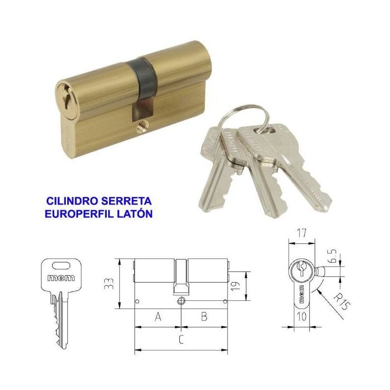 

MIBRICOTIENDA mcm cilindro serreta europerfil e-60 30x30 r-15 lat (1301-2501)