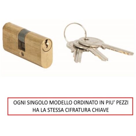 CILINDRO OVALE CISA IN OTTONE CON STESSA CIFRATURA CHIAVE LUNGHEZZA TOTALE 56 MM (A:28 B:28)