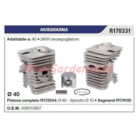 Cilindro pistone segmenti HUSQVARNA decespugliatore 40 240R R170331