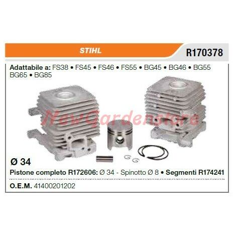 Cilindro pistone segmenti STIHL motosega FS38 FS46 45 R170378