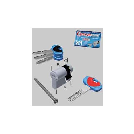 CILINDRO SAGOMATO 'EVO K1' SECUREMME 70 mm (30+10+30) - SECUREMME
