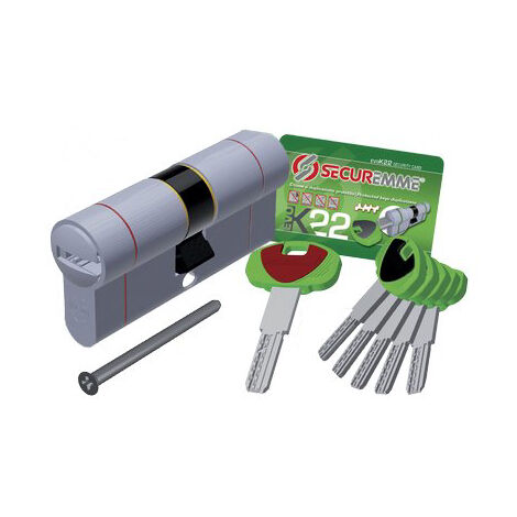Cilindro sagomato evo k22 top securemme ott.nich.satin chiavi 5 mm  62 31+31