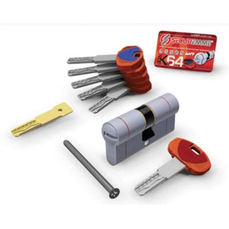 CILINDRO SAGOMATO EVO K64 36-C HAND SECUREMME - OTT.NICH.SATIN CHIAVI 5 MM 122 41+81 - 1 pezzo