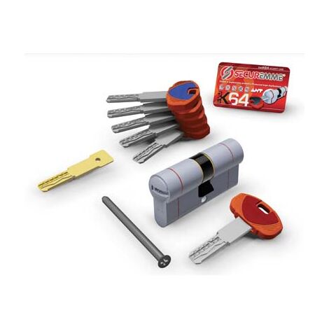 Cilindro sagomato evo k64 36-c hand securemme ott.nich.satin chiavi 5 mm 122 41+81