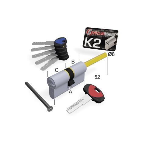CILINDRO SAGOMATO K2 3200-Q X POMOLO SECUREMME