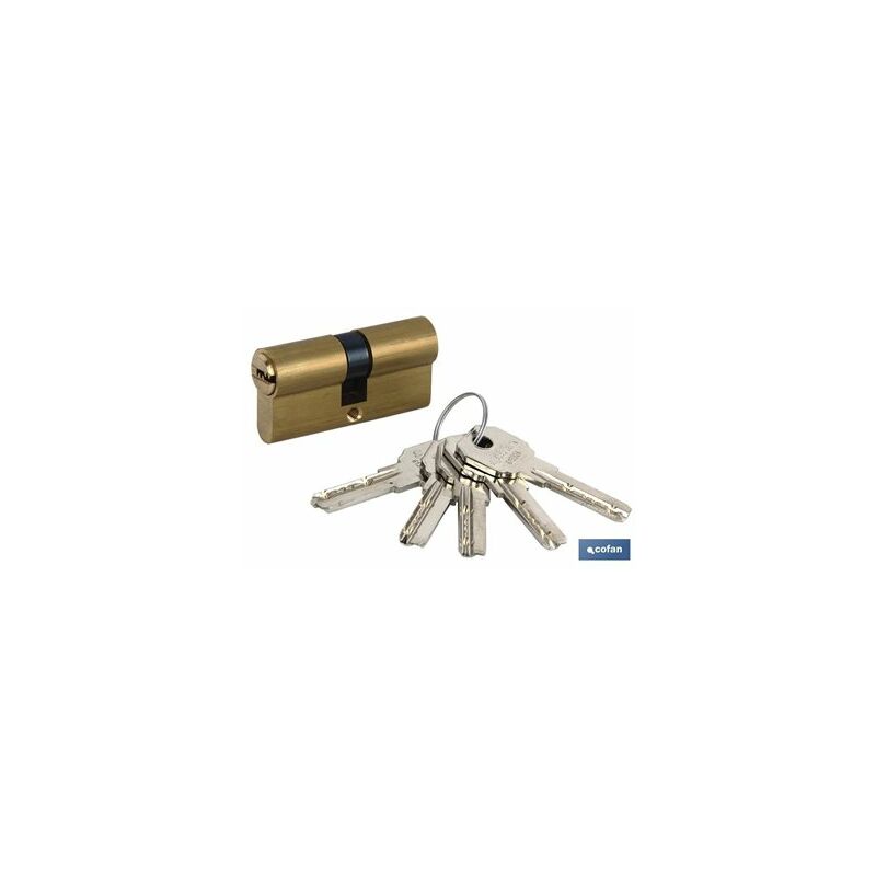 Image of Cofan - Cilindro de seguridad de nÍquel para llave normal 30/30 - leva larga igualados aaa