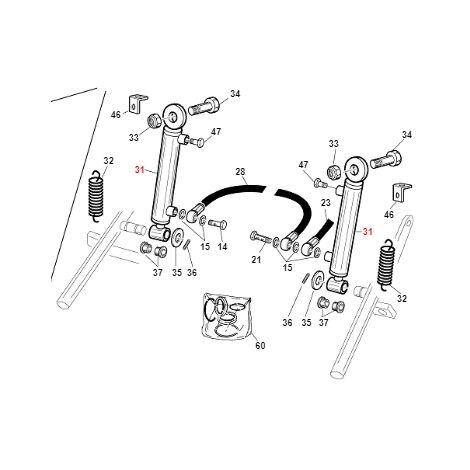 Cilindro sollevatore piatto modelli PG SR ORIGINALE GIANNI FERRARI 95060210000